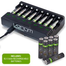 Rechargeable Battery Charging Dock plus 16 x High Capacity 800mAh AAA Batteries 1.56 per battery