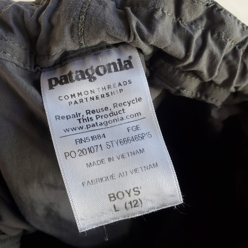 Patagonia Pants Boys L 12 Gray Summit Hiking Outdoor Active Utility - Picture 7 of 9