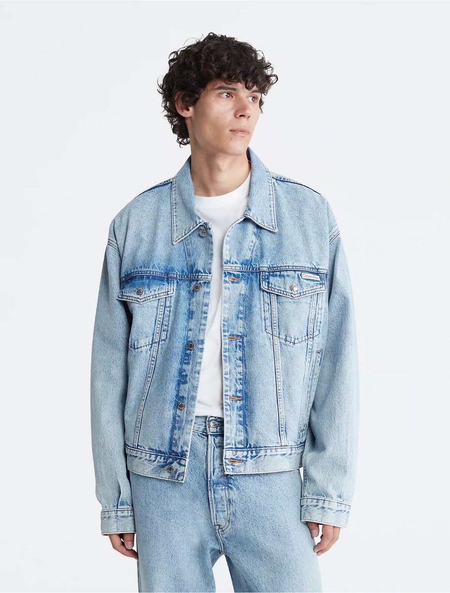 Calvin klein Men's Future Archive Denim Trucker Jacket, Size