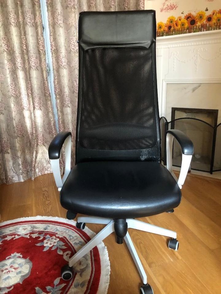 IKEA MARKUS Ergonomic Office Chair, Lumbar Support, Black, Faux Leather