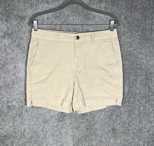 Old Navy High Rise Everyday Chino Shorts Womens Size 6 Beige Pockets Stretch