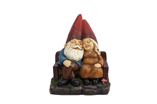 Garden Gnome Couple on Bench-Forever Love Garden Statue Home Backyard Decor - Picture 2 of 8
