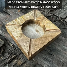 Vintage Wooden Ashtray Wood Office/Home Decor Ash Holder Table Top Smokers Gifts