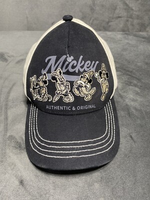 Disney Hat Cap Strap Back Two Tone Suede Walt Disney Parks World Magic Casual