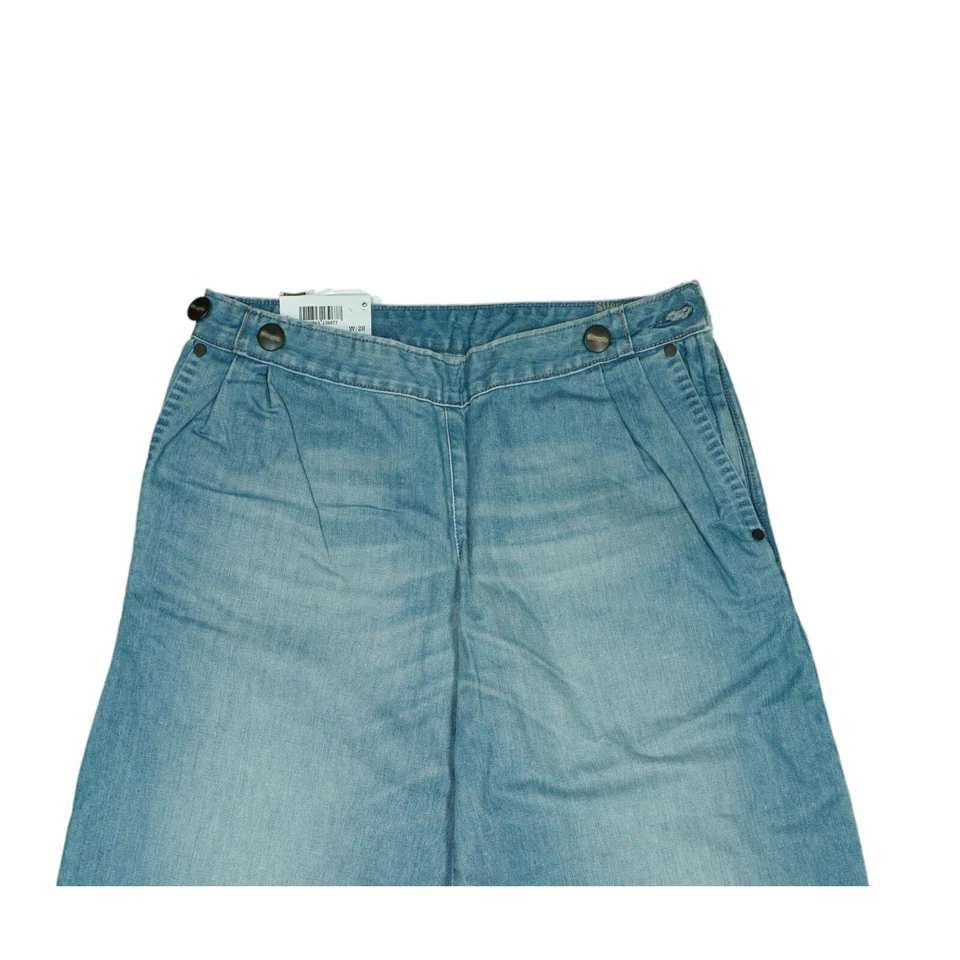 Wrangler Carrie Large Bermuda Femme Jeans Capri Été W28 Relaxed Bleu Clair - Photo 2/3