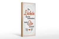 Holzschild Spruch LäCheln Kommt Zu Dir ZurüCk 10X27 Cm Deko Schild