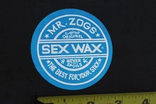 Mr Zogs Sex Wax Surfboard Blue Silver 3in Original SW1A Vintage Surfing STICKER