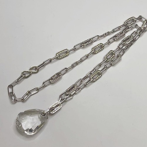 Swarovski crystal large teardrop clear necklace - Picture 7 of 10