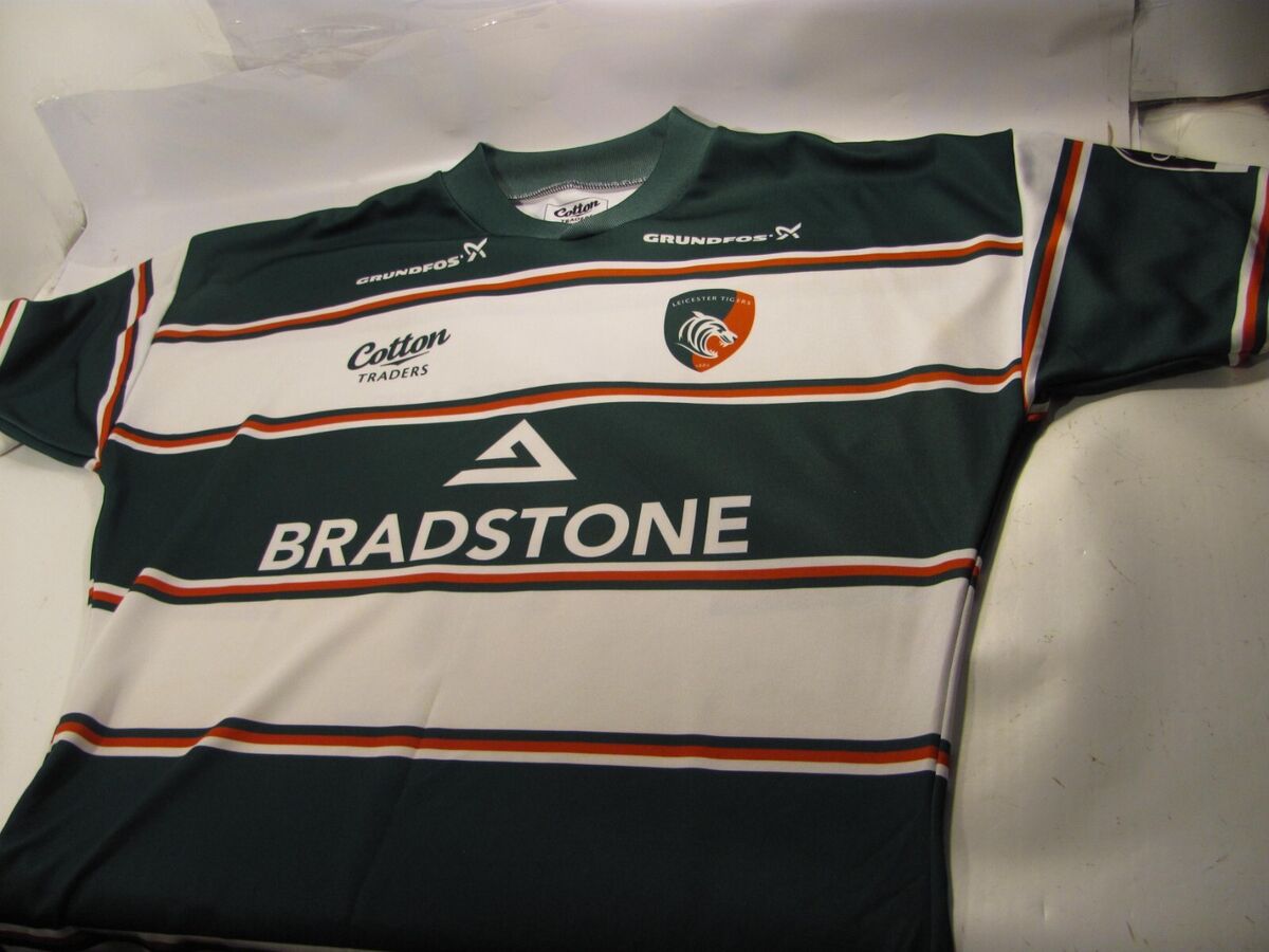 Leicester Tigers Shirt Men 52 XLT Green White England Beer Leicester Tigers Shirt Men 52 XLT Green White England Beer