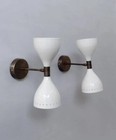 pair Mid century Wall sconce Modern Diablo Set White Brass wall sconce