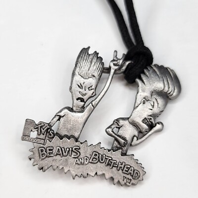 New Vtg 1993 Old Stock MTV 24'' Beavis Butthead Metal Pendant Necklace Starline