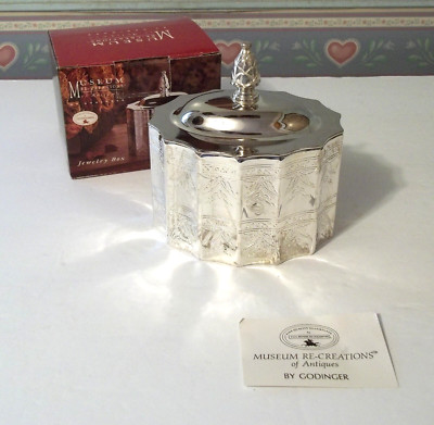Jewelry Trinket Box Silver Plate Red Velvet Lining 1991 Paul Revere New Old Stoc