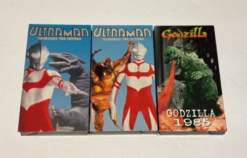 Godzilla & Ultraman VHS Lot (3) 1985 Ultra Man Future Cult Sci-fi Tapes