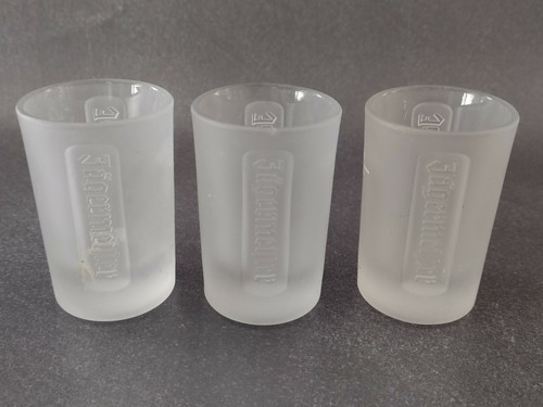 JUEGO DE 6 vasos de chupito Jagermeister esmerilados de 2 oz logotipo de ciervo en relieve Saint Hubertus - Imagen 2 de 9