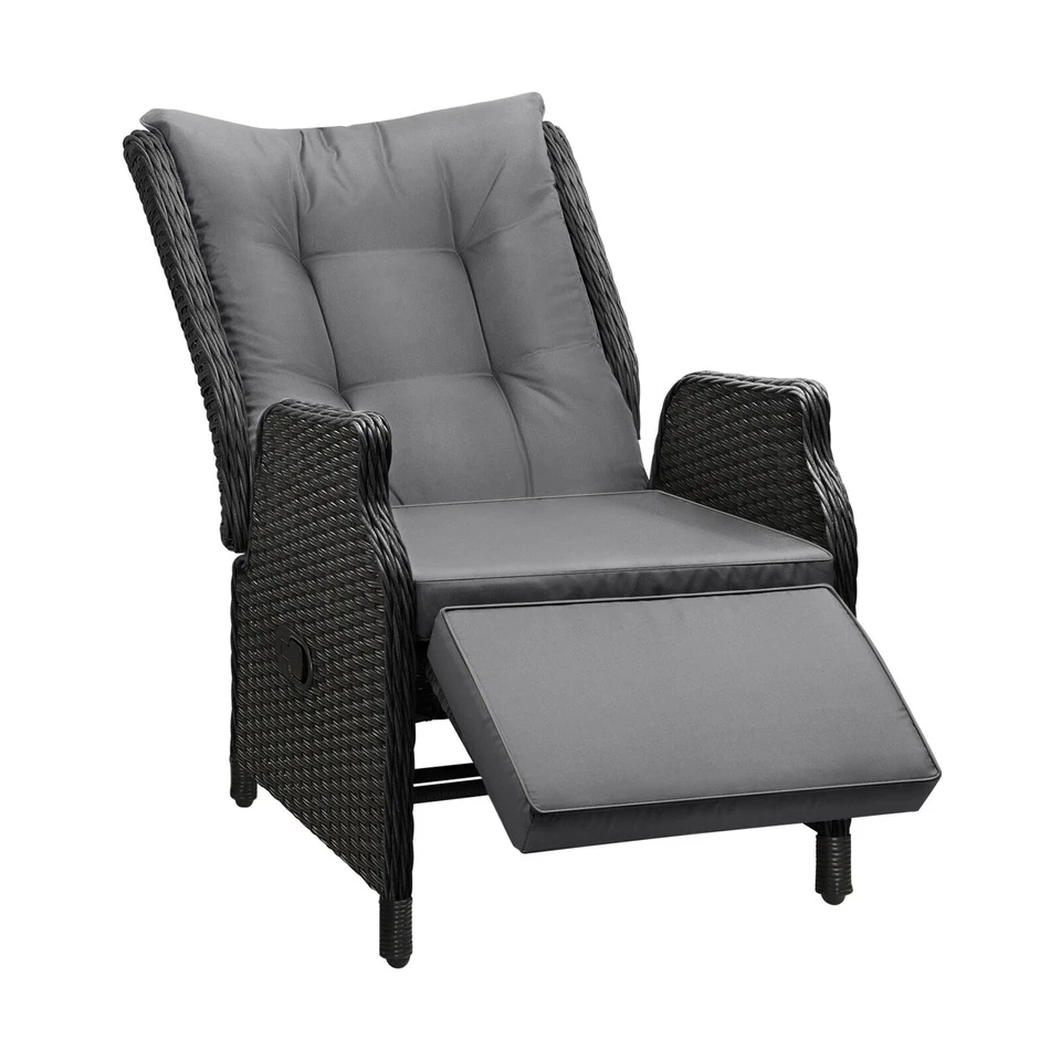Livsip Recliner Chairs Sun Lounge Outdoor Furniture Wicker Sofa Set Patio Garden - image 2 of 4