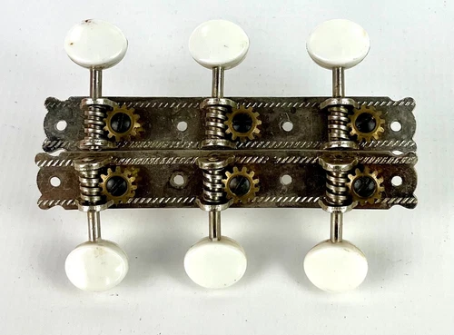 Vintage engraved (hashes) 3-on-a-plank Tuning Gears for Harmony, Kay, etc.
