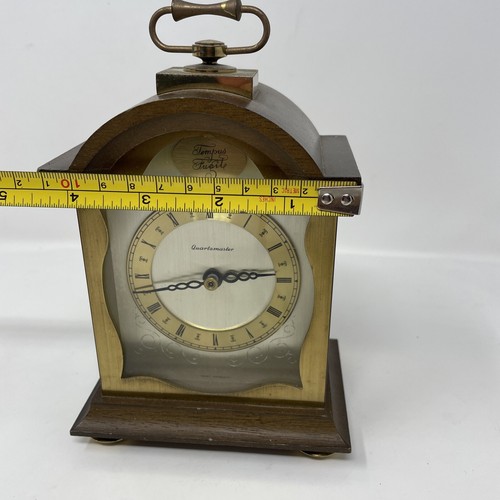 Tempus Fugit Quarzmaster Westdeutschland Vintage Holz Metall Schreibtischuhr - Bild 9 von 9