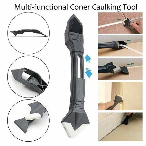 3 In 1 Silicone Remover Caulk Finisher Sealant Smooth Scraper Grout Kit Tools - Picture 2 of 12
