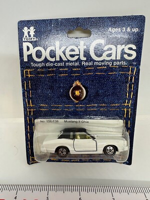 Vintage TOMY Pocket Cars #188-F38 Mustang 11 Ghia White New Sealed