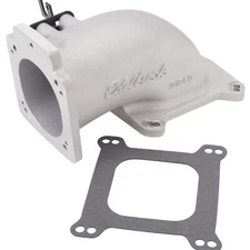 Edelbrock Throttle Body Intake Elbow Low Profile 90mm Opening Satin Finish 3848