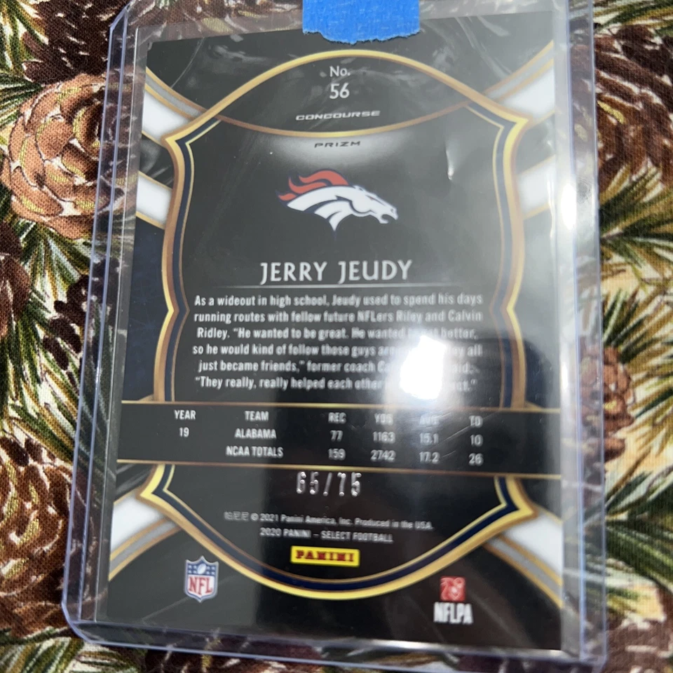 2020 Panini Select Jerry Jeudy Purple Concourse /75 - Image 2 of 4