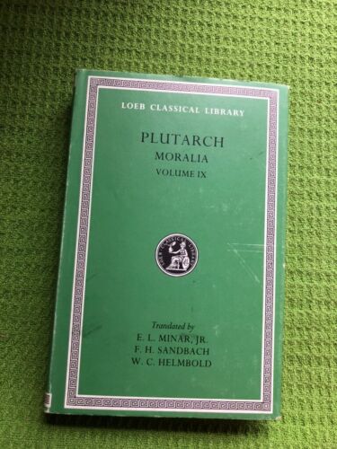 PLUTARCH Moralia volume IX Helmbold Minar Sandbach Loeb Harvard #425 F/VG '93 - Photo 1/5