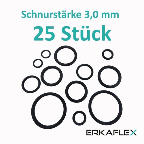 O-Ring Oring 25 Stück Schnurstärke 3,00 mm NBR 70 ShoreA Ring Dichtung Dichtring - Bild 3 von 98