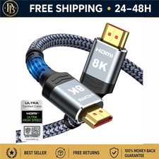 Highwings 8K HDMI Cable 48Gbps Ultra High Speed 2.1 Braided 4K 120Hz HDR eARC