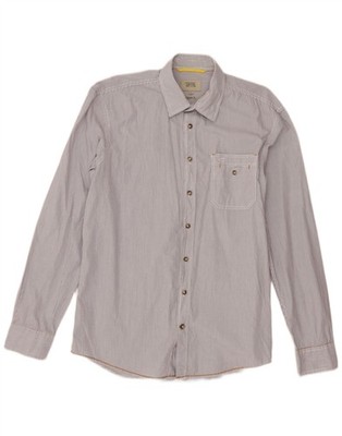 Camel Active Herren Regular Fit Hemd Medium Weiß Nadelstreifen Baumwolle RJ10