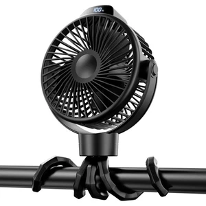 Koonie Portable Stroller Fan for Baby, Rechargeable Battery regular, Black