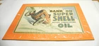 VINTAGE 1969 PRINT ROYLE SHELL OIL POSTER CARDBOARD FRAME "BANK ON SUPER SHELL"