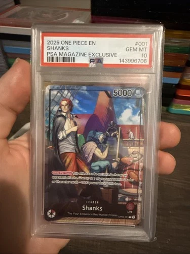 One Piece Shanks Leader PSA 10 OP09-001 Magazine Promo Card Gem Mint
