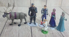 Disney Store Frozen Figures Toys Cake Toppers Lot of 6 Anna Elsa Olaf Kristoff