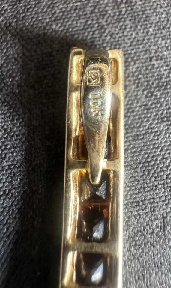 Conjunto de colgante estilo canal de citrino y topacio de oro amarillo de 10k - piedras de nacimiento de noviembre Foto 3 de 4