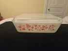 Vintage Pyrex 1.5 Qt Pink Gooseberry Oven, Refrigerator Dish W/Lid  503