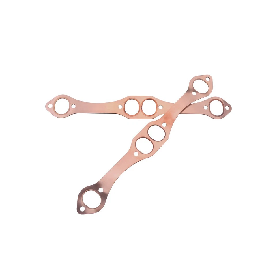 1 Set Oval Port Copper Header Exhaust Gaskets For SB Chevy 327 305 350 383 - Image 2 of 4