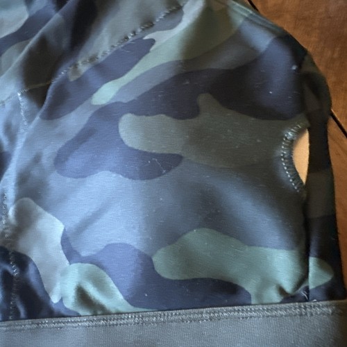 Sujetador deportivo Old azul marino verde camuflaje soporte bajo línea larga talla mediana para mujer’s - Imagen 4 de 7
