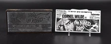 VTG Printing Letterpress Printer Block Cut THE NAKED PREY Movie '66 Cornel Wilde