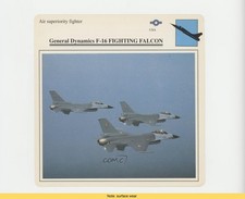 1990 Edito-Service Warplanes General Dynamics F-16 FIGHTING FALCON READ 00jz
