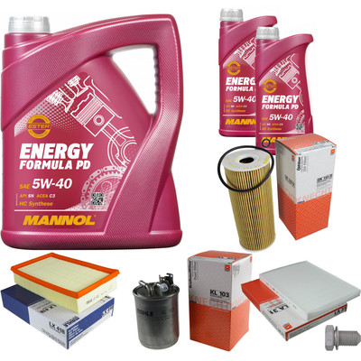 MAHLE Inspektionspaket 7 L MANNOL Formula 5W-40 für VW Caddy II Kasten 1.9 TDI