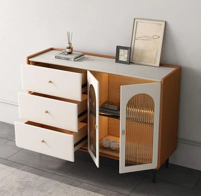 Moderne Holz Kommode Weiß Sideboard Low Boards Wohnzimmerschrank Neu - Bild 1 von 2