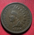1907 US Indian Head Cent! Very Fine! Old US Coin!