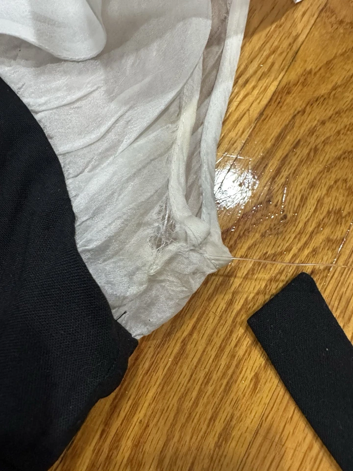 Vestido Roberto Cavalli IT40 Negro Blanco Volantes Cuello - Para Reparación / COMO ESTÁ Foto 4 de 4