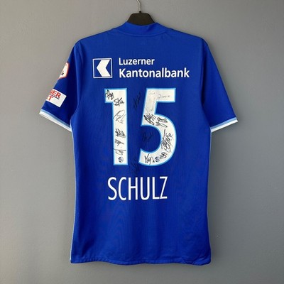 FC Luzern Marvin Schulz Home Jersey Adidas Adizero Signed Shirt Slim Fit 2017-18