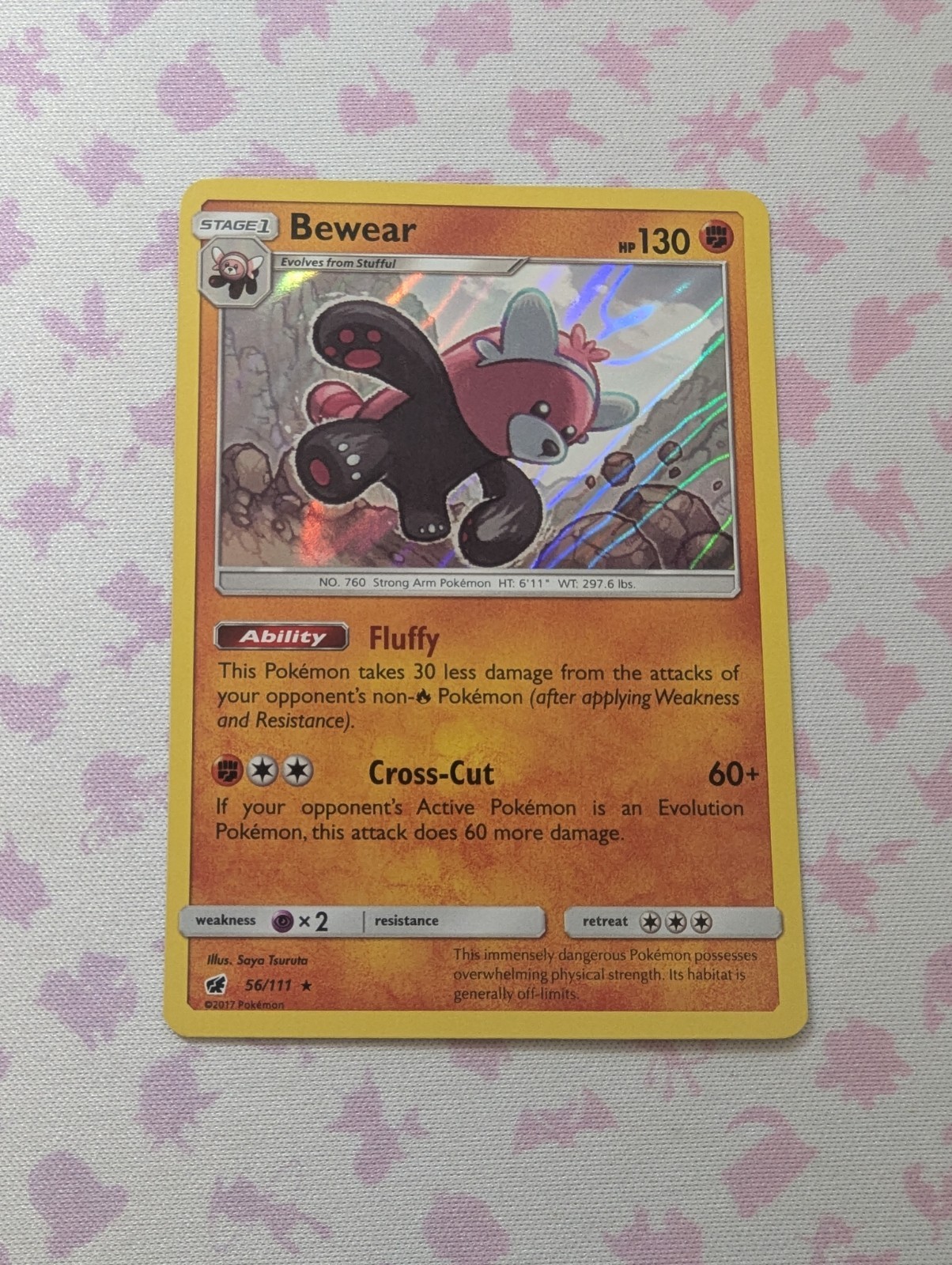 Bewear 56/111 Sun And Moon Crimson Invasion Holo Pokemon TCG