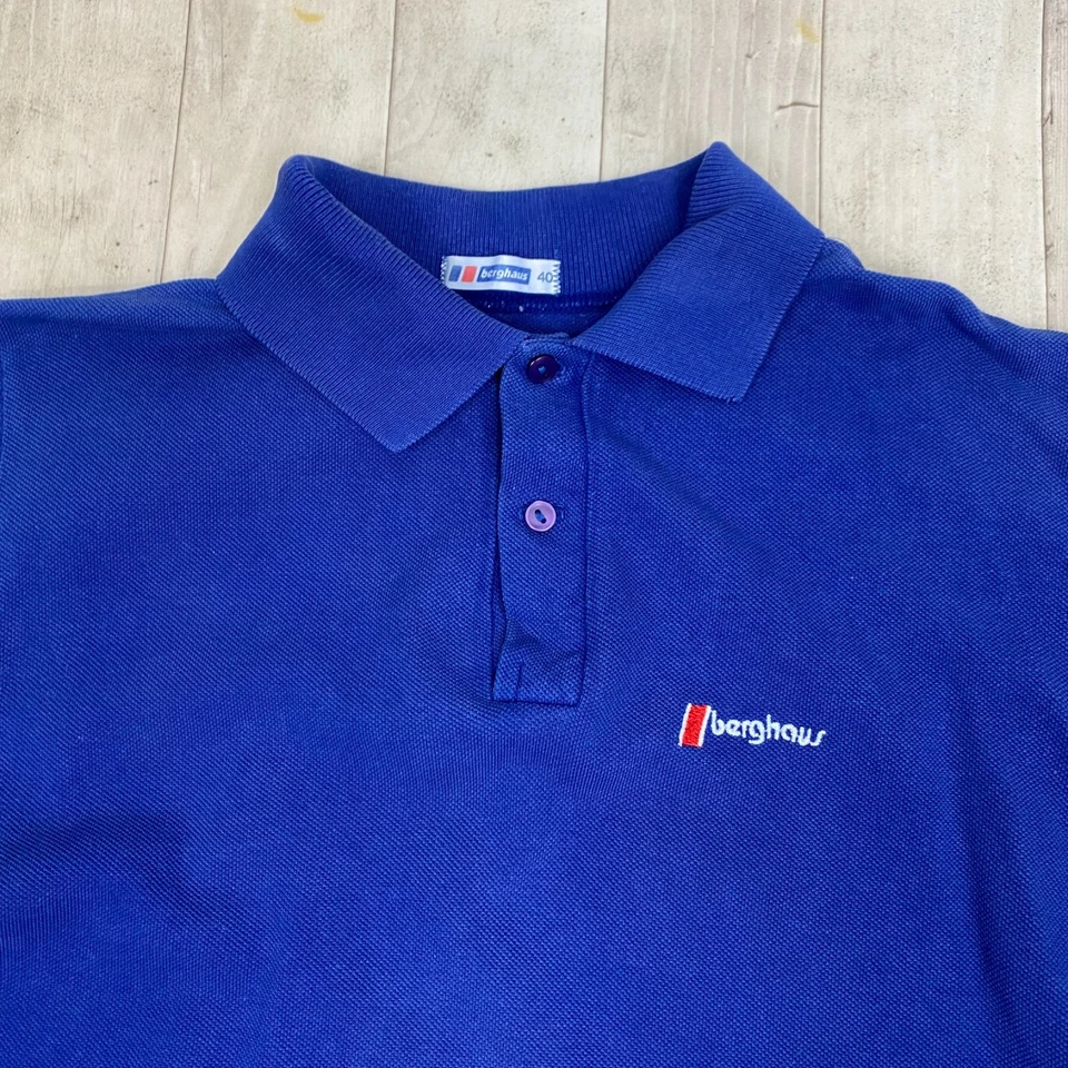 Berghaus Vintage 70s/80s Polo Chemise M Hommes T-Shirt Hommes 1970s 1980s Bleu - Photo 2/4