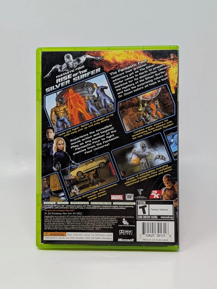 Fantastic Four Rise of the Silver Surfer - Xbox 360 - Complete w/ Manual! - Image 2 of 3