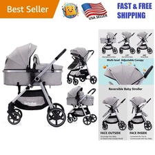 Safety-First 2-in-1 Reversible Seat Baby Stroller – Perfect for 0-36