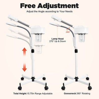 2 in 1 Kombigerät Bedampfer  Lupenleuchte  Lupenlampe Heiß Vapozon Ozon Streamer