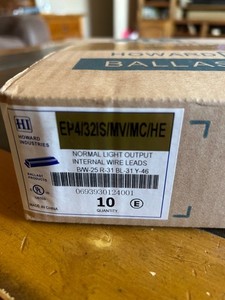 4 lamp Ballasts 10 howard industries ep4/321s/mv/mc/he ballast box of 10
